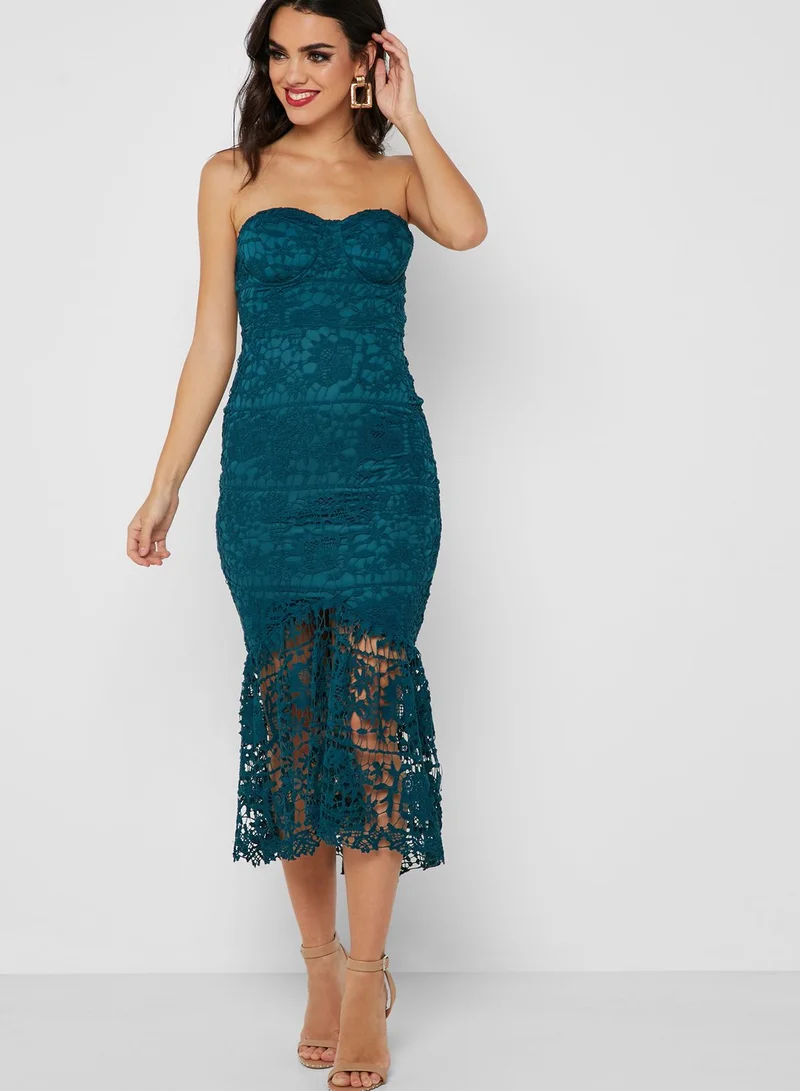 Missguided Bandeau Fishtail Dress