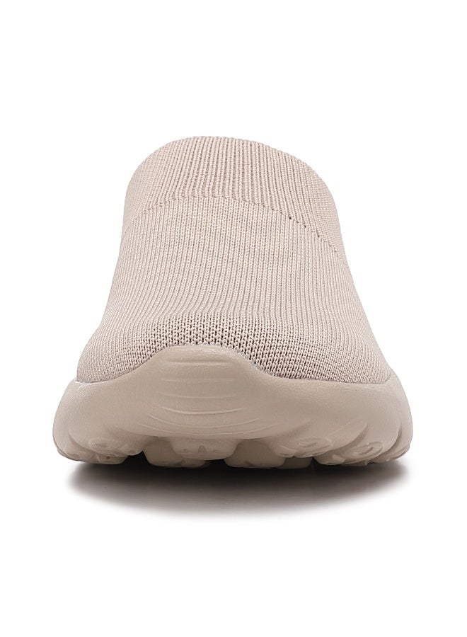 Sky View Mules for Women Slip on Shoes Knit Flats Lightweight Breathable Comfortable Walking Shoes - Image 4