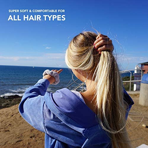 VOLO Hair Drying Scrunchie | Hair Scrunchies for Women | Ultra Soft, Thick, Anti Frizz, Breakage Free, Absorbent, & Gentle Ties that Decrease Dry Time | Microfiber | Luna Gray & Cloud Pink 2PK - Image 4