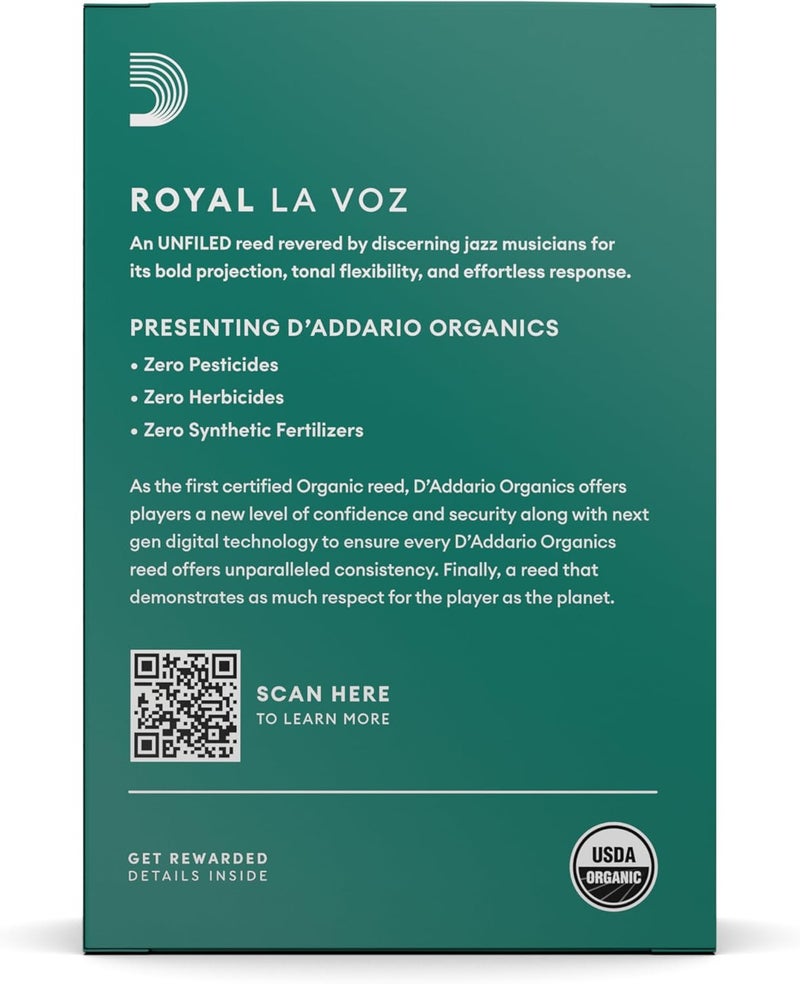 د'اداريو قصبات كلارينيت D'Addario Woodwinds La Voz Bb، قوة متوسطة-ناعمة، عبوة من 10 - RCC10MS - Image 2