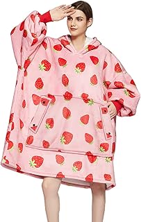 Hysunland Hysunland Strawberry Wearable Blankets for Women Oversized Hoodie Sweatshirt with Kangaroo Pocket  - Image 1