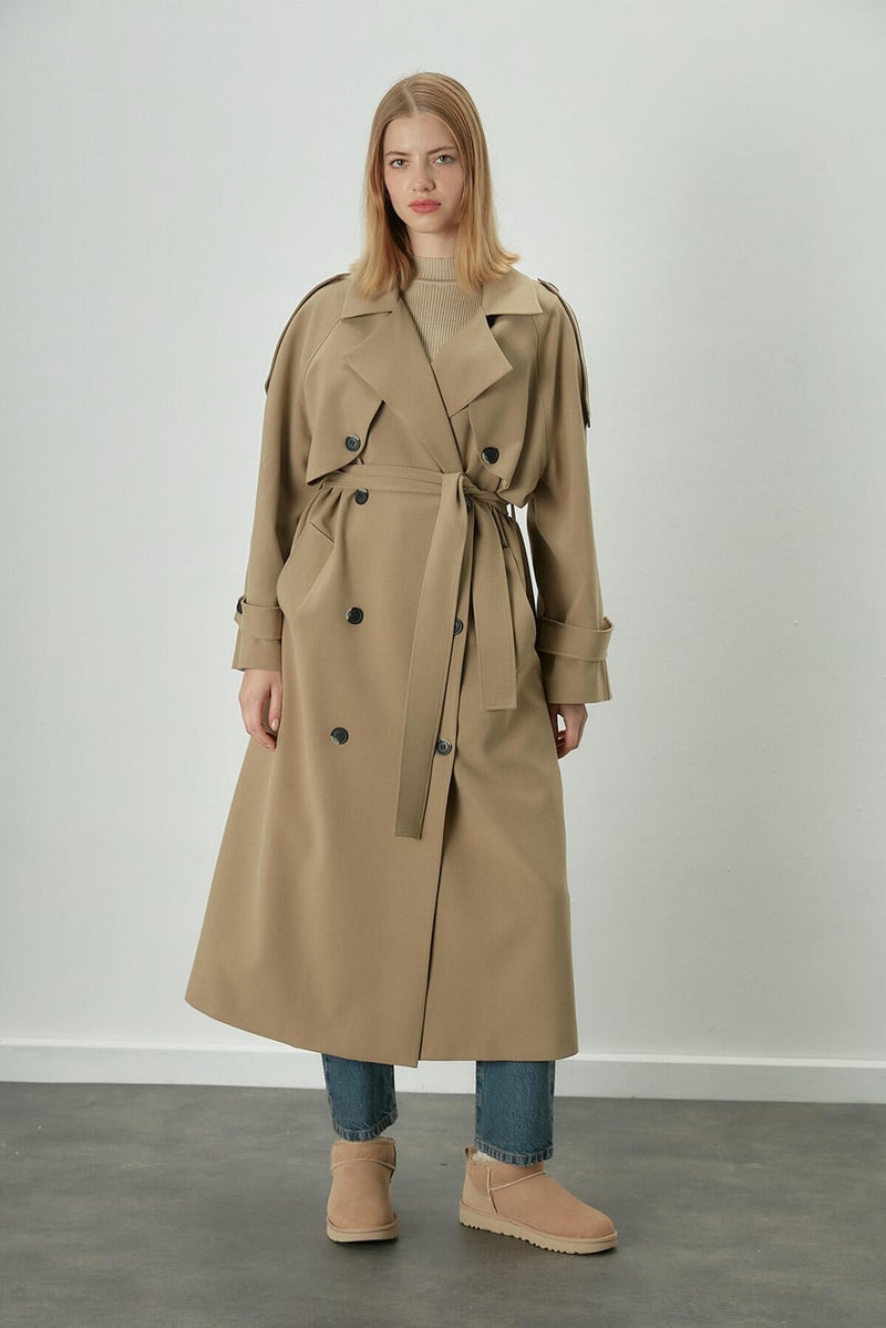 Manuka Premium Oversize Trench Coat Beige  - Image 2