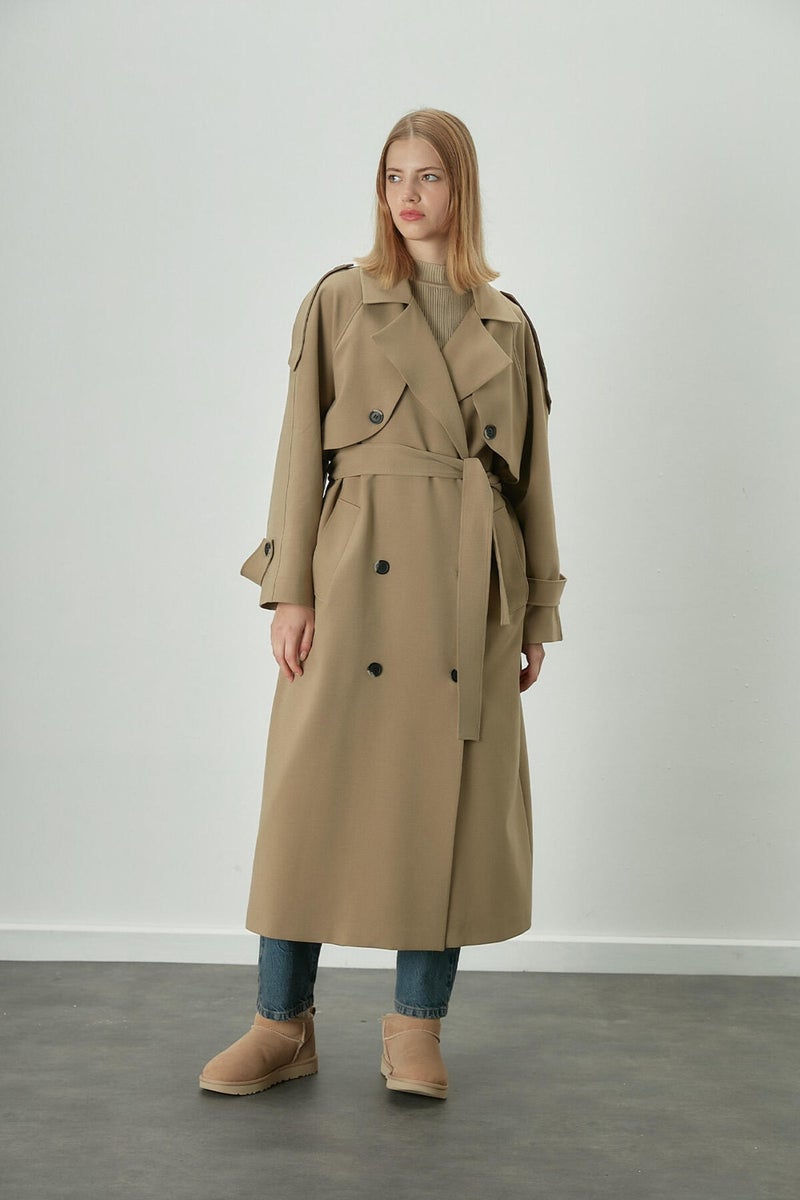 Manuka Premium Oversize Trench Coat Beige  - Image 5