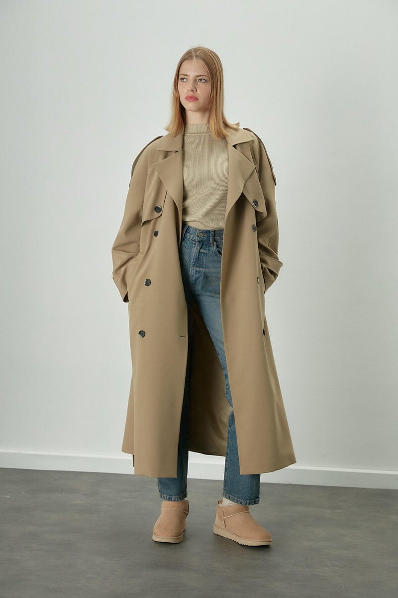 Manuka Premium Oversize Trench Coat Beige  - Image 3