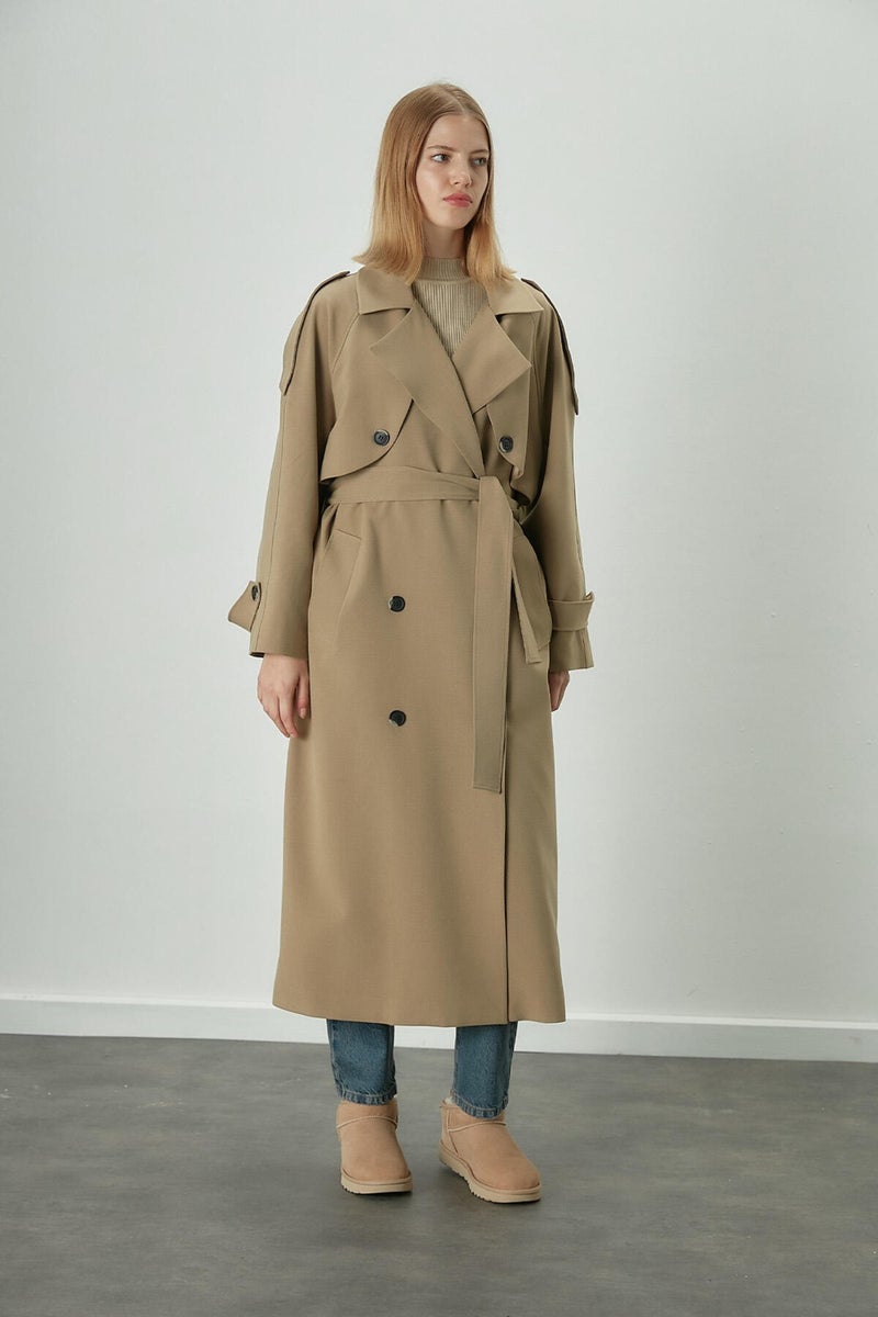 Manuka Premium Oversize Trench Coat Beige  - Image 4