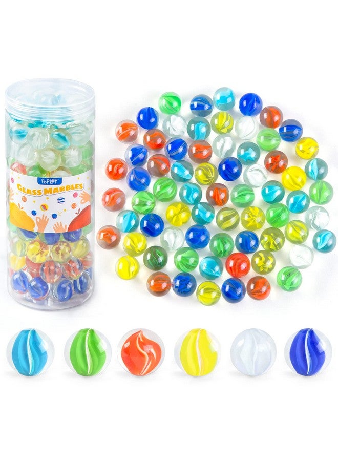 POPLAY 115Pcs Colorful Glass Marbles 5/8 Inch Marbles Bulk Cat Eyes Marbles For Marble Games Vase Fillers - Image 1