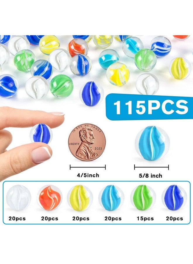 POPLAY 115Pcs Colorful Glass Marbles 5/8 Inch Marbles Bulk Cat Eyes Marbles For Marble Games Vase Fillers - Image 2