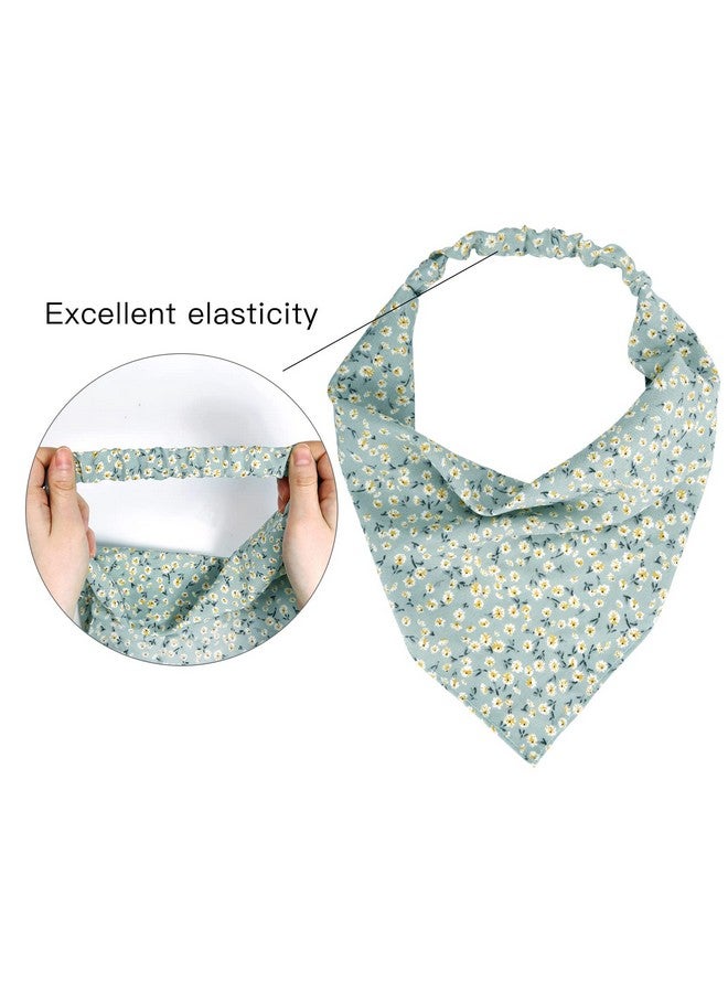 Tobeffect Obeffect 8 Pack Hair Scarves Headband Elastic Boho Bandanas Scarf Floral Chiffon Head Kerchief With Hair Pins For Women Girls Farmhouse Hair Accessories  - Image 3