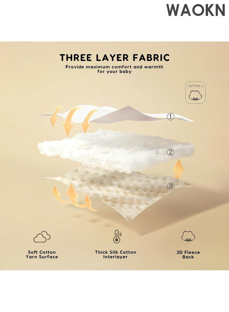 WAOKN Universal Warm Baby Stroller Seat Liner - Soft Thick Pushchair Cushion Pad Insert for Pram, Buggy & High Chair - Cozy Fleece Winter Seat Cover with Non-Slip Backing - Machine Washable (Star Bear Design, ) - Image 2