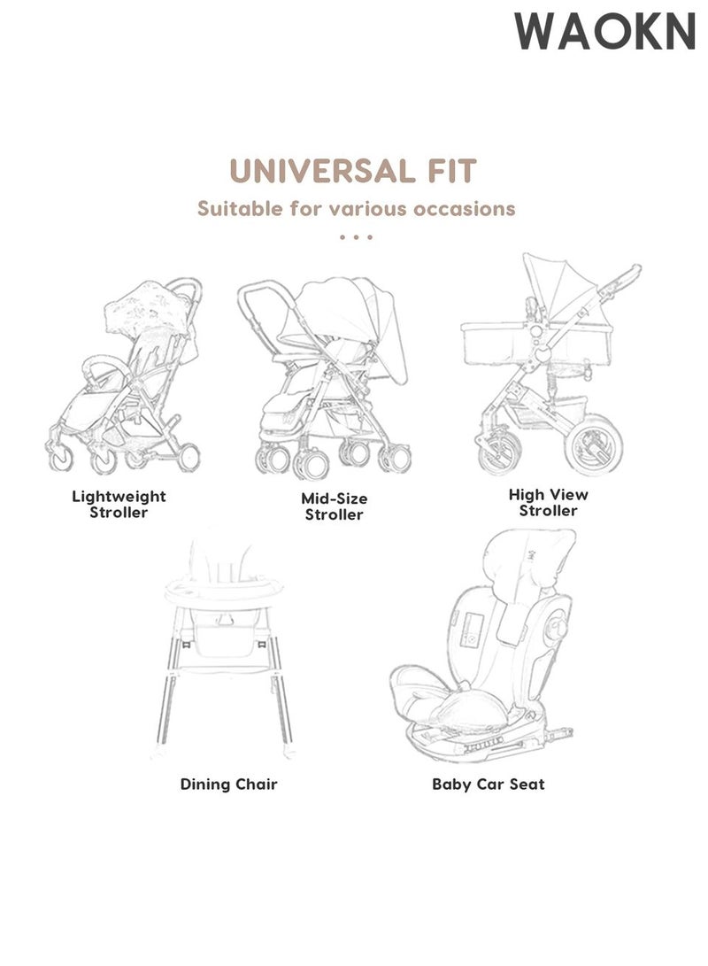 WAOKN Universal Warm Baby Stroller Seat Liner - Soft Thick Pushchair Cushion Pad Insert for Pram, Buggy & High Chair - Cozy Fleece Winter Seat Cover with Non-Slip Backing - Machine Washable (Star Bear Design, ) - Image 3