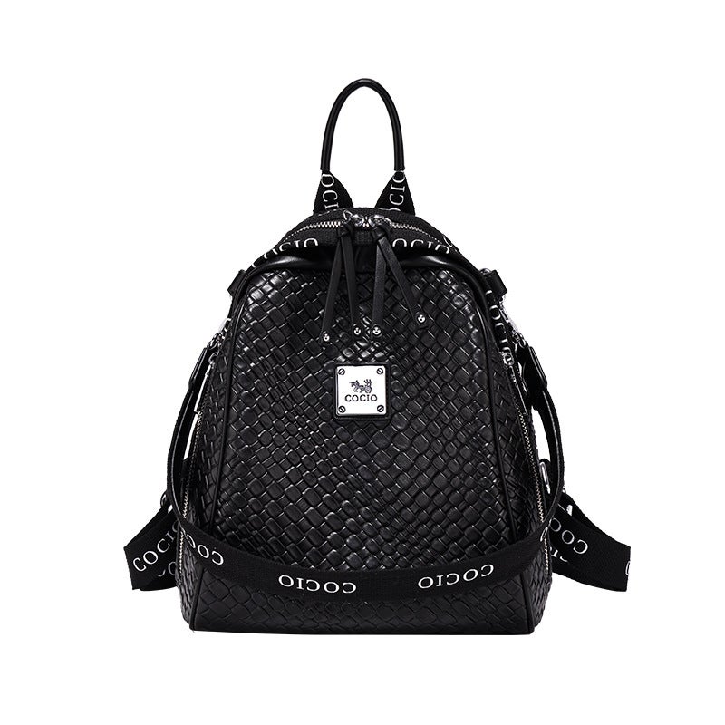 Diamond Backpack Women'S Genuine Leather Backpack Easiest For Match Large Capacity High-End Handbag Fashionable - Image 5
