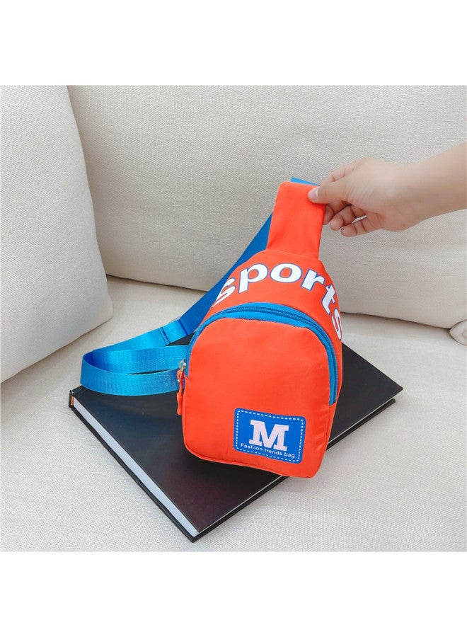 Children's Chest Bag Men's Trendy Cool Letter Shoulder Bag Fashionable Coin Purse Children's Outgoing Crossbody Bag-Color:Blue - Image 3