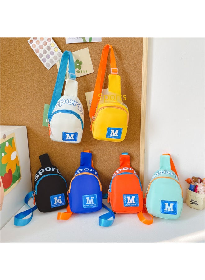 Children's Chest Bag Men's Trendy Cool Letter Shoulder Bag Fashionable Coin Purse Children's Outgoing Crossbody Bag-Color:Blue - Image 2