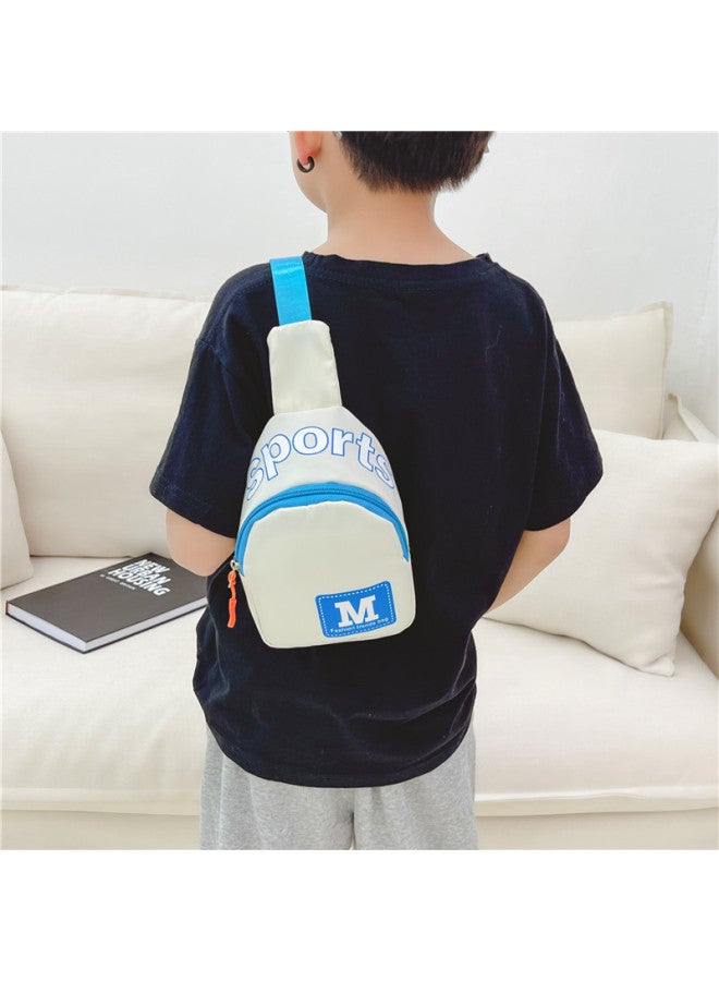 Children's Chest Bag Men's Trendy Cool Letter Shoulder Bag Fashionable Coin Purse Children's Outgoing Crossbody Bag-Color:Blue - Image 5