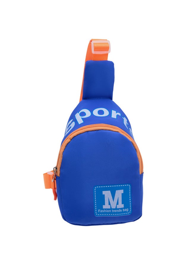 Children's Chest Bag Men's Trendy Cool Letter Shoulder Bag Fashionable Coin Purse Children's Outgoing Crossbody Bag-Color:Blue - Image 1