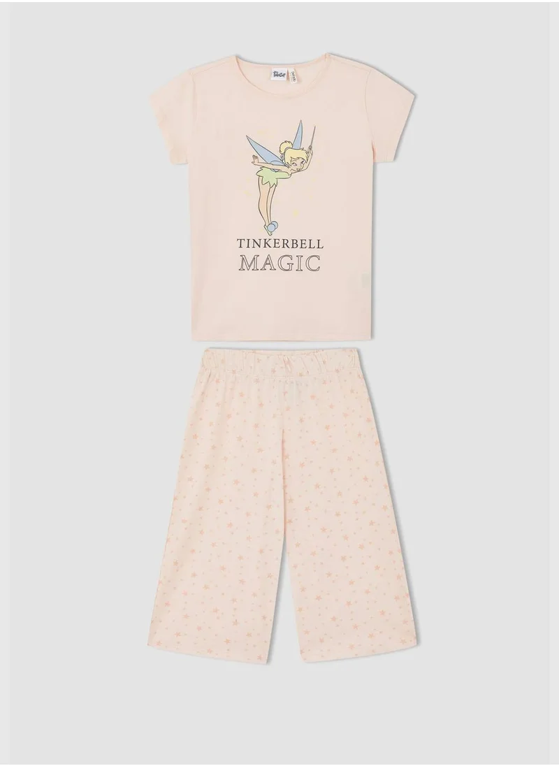 DeFacto Regular Fit Short Sleeve Tinker Bell Print Pyjama Set