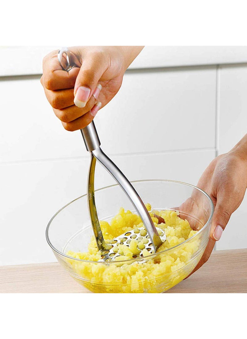 C DEVICE C DEVICE Stainless Steel Potato Masher Tong Roti Chimta Whisk Combo Pack  - Image 4