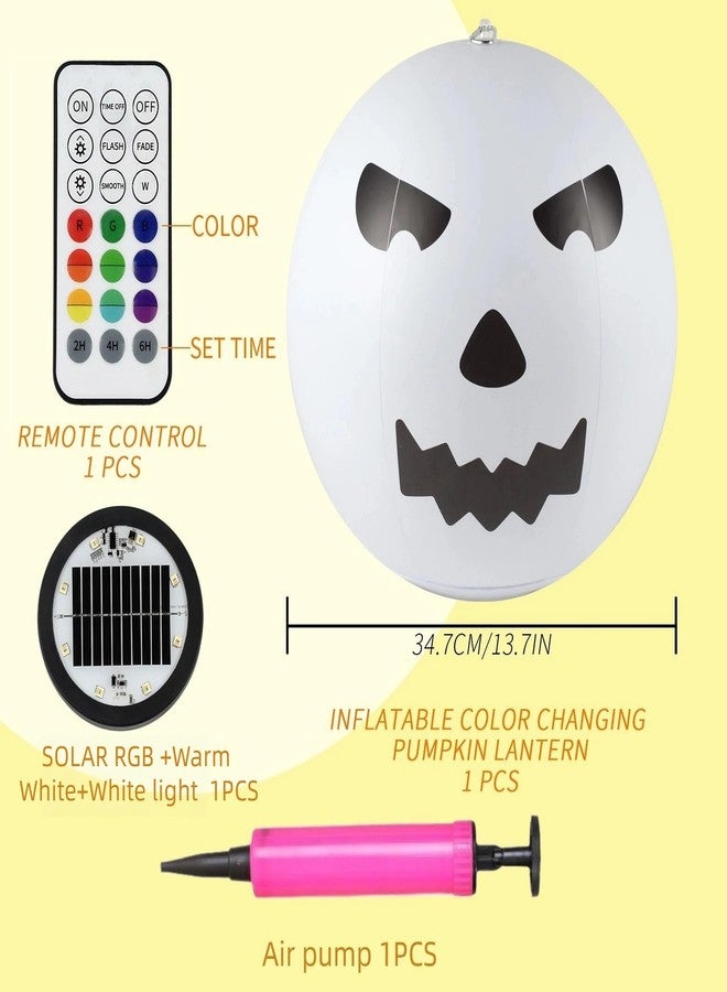 اكوبيرلا أضواء بالون اليقطين الشمسية للهالوين، أضواء يقطين شمسية كبيرة الحجم للاستخدام الخارجي، أضواء LED مقاومة للماء لتزيين الحدائق الخارجية والفناء والممرات، ديكور برتقالي للهالوين - Image 3