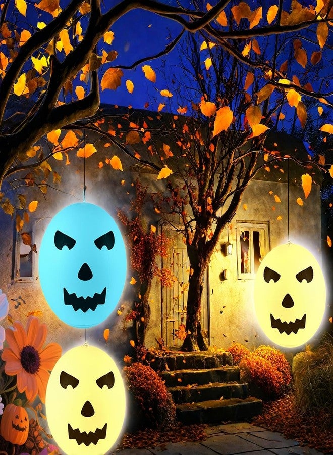 اكوبيرلا أضواء بالون اليقطين الشمسية للهالوين، أضواء يقطين شمسية كبيرة الحجم للاستخدام الخارجي، أضواء LED مقاومة للماء لتزيين الحدائق الخارجية والفناء والممرات، ديكور برتقالي للهالوين - Image 5