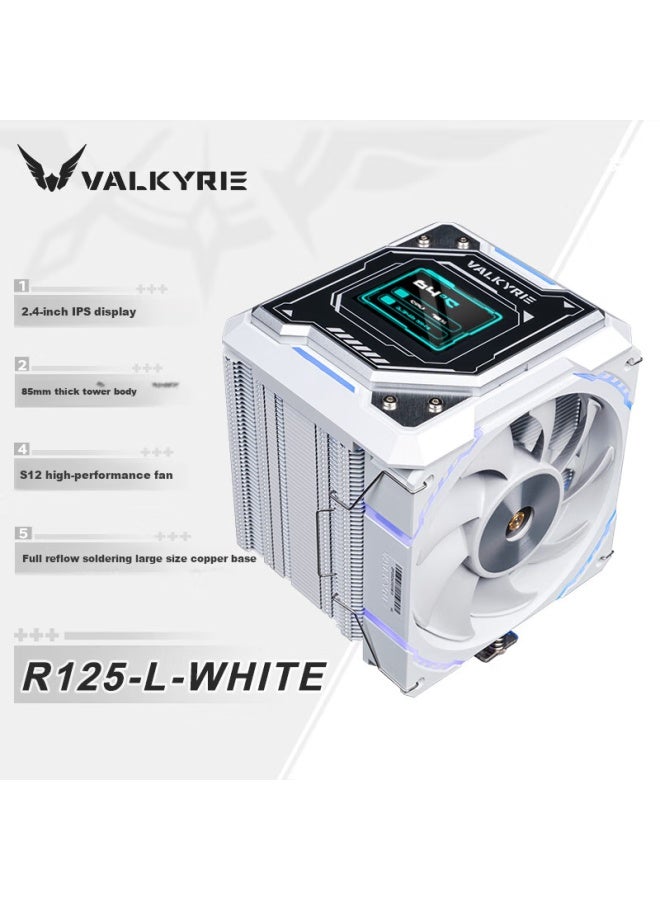 Valkyrie R125-l Valkyrie Vk Cpu Air Cooler, 7 Soldered Copper Heat Pipes, 2.4-inch Ips Lcd Display, Compatible With Lga1700 Am5 - Image 1