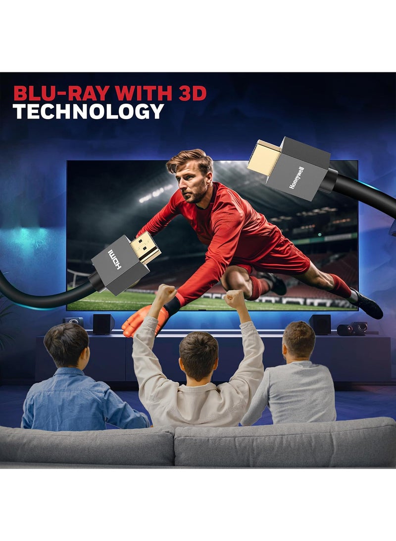 هوني ويل كابل HDMI عالي السرعة v2.0 مع إيثرنت، 15 متر (49.2 قدم)، دقة 3D/4K@60Hz UHD، 18GBPS، عالي السرعة، متوافق مع جميع الأجهزة المدعومة بـ HDMI - Image 4
