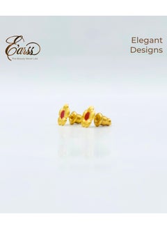 Small Daisy with Red Epoxy Gold Earring | Staunless Steel | 18K Gold Plated - pzsku/Z4A815788FD55013E257EZ/45/_/1738583122/aa715449-beea-415e-8020-eaf9a10a7cba