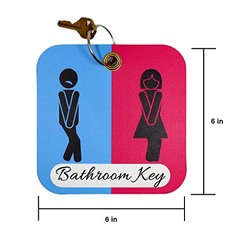 Zelica Funny Bathroom Pass | Unisex Office Restroom Key Tag holder with Keychain Ring for School, Office, and More - Image 2