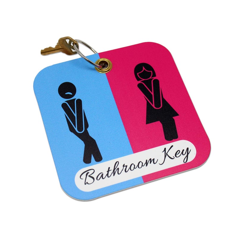 Zelica Funny Bathroom Pass | Unisex Office Restroom Key Tag holder with Keychain Ring for School, Office, and More - Image 5
