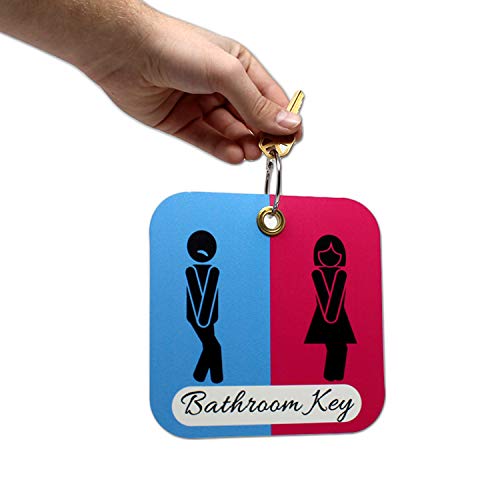 Zelica Funny Bathroom Pass | Unisex Office Restroom Key Tag holder with Keychain Ring for School, Office, and More - Image 3