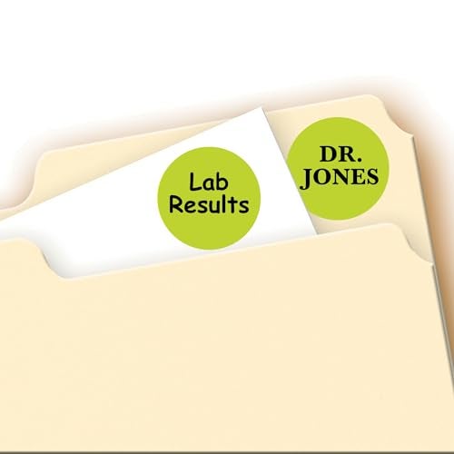 Avery Removable Color-Coding Labels, 3/4" Diameter, Neon Yellow, Laser, 1,008 Total (5470) - Image 4