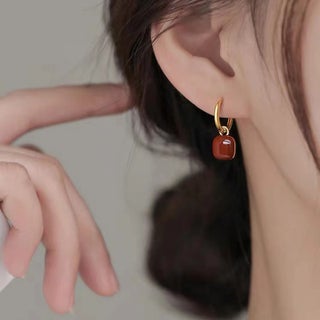 TikTok Explosions Copper Alloy 925 Silver Needle Earrings Womens Light Luxury Niche Design Advanced Sense Earrings Ear Trendy Wholesale E557 wine red sugar-gold - pzsku/Z4A81615B0CA405C39CFFZ/45/1746193586/9182d624-756d-4a06-90e1-524f7861e7e4