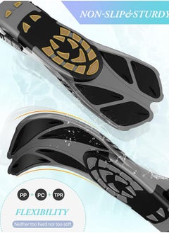 GNAFOTU Snorkel Fins Adjustable Buckles Open Heel Swim Flippers Travel Size Short Swim Fins for Snorkeling Diving Swimming Adult Men Womens  - Image 3