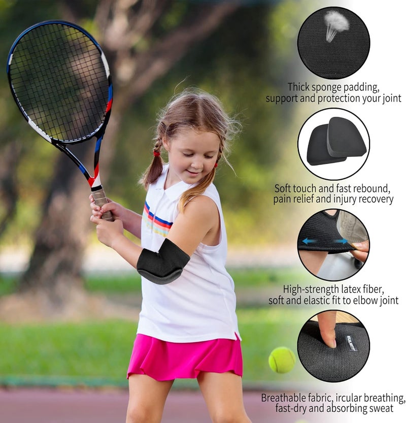 EULANT Elbow Pads for Kids Junior Youth, Toddler, Soft & Breathable Elbow Pad for Biking Volleyball Basketball Football Skating Dancing Crawl, Child Elbow Pads with Thicken Sponge Padding - Image 2