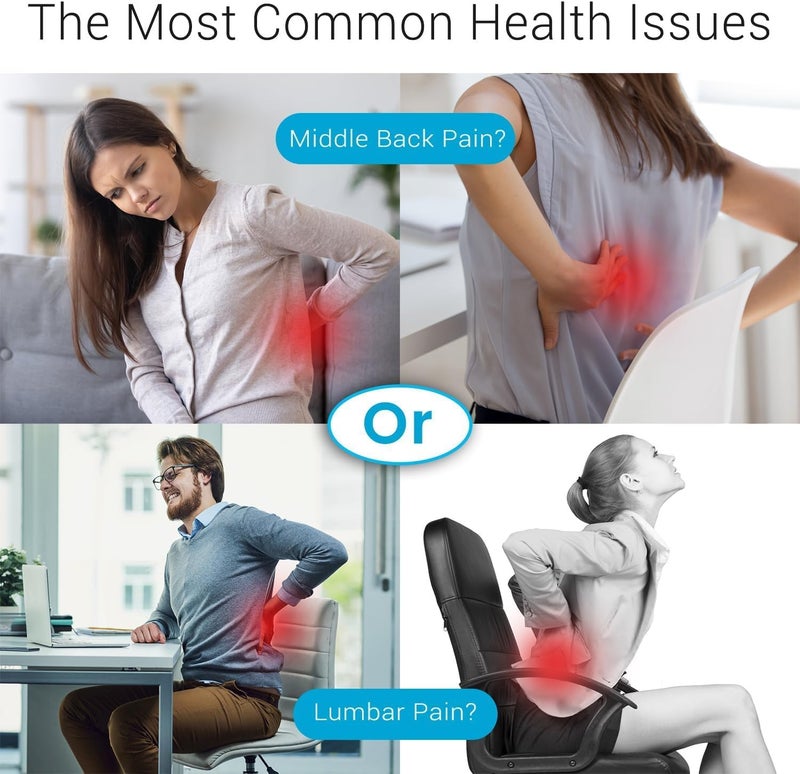 QP360 Ultimate Pro Seat Cushion & Posture Corrector Backrest Cushion Combo, Relieves Back, Coccyx Pain,Soft Memory Foam for Orthopedic Support, for Long Sitting Hours on Office/Home Chair (Black) - Image 2