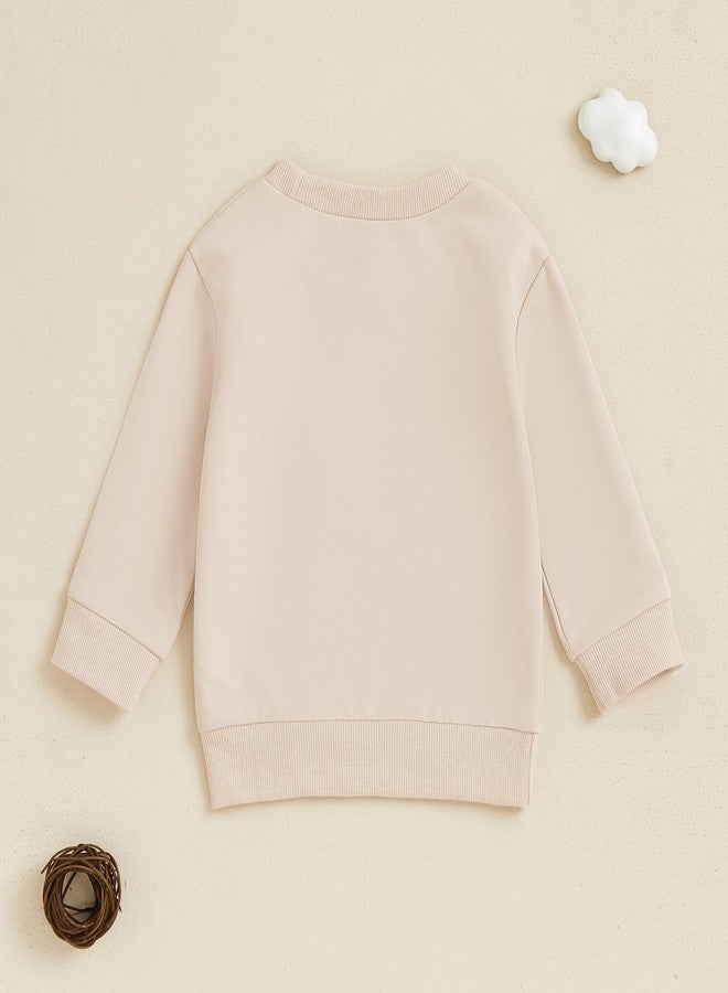 Karuedoo Toddler Baby Boy Girl Thanksgiving Outfit Turkey Letter Print Crewneck Sweatshirt Pullover Long Sleeve Shirt Tops(Khaki, 3-4 Years) - Image 4