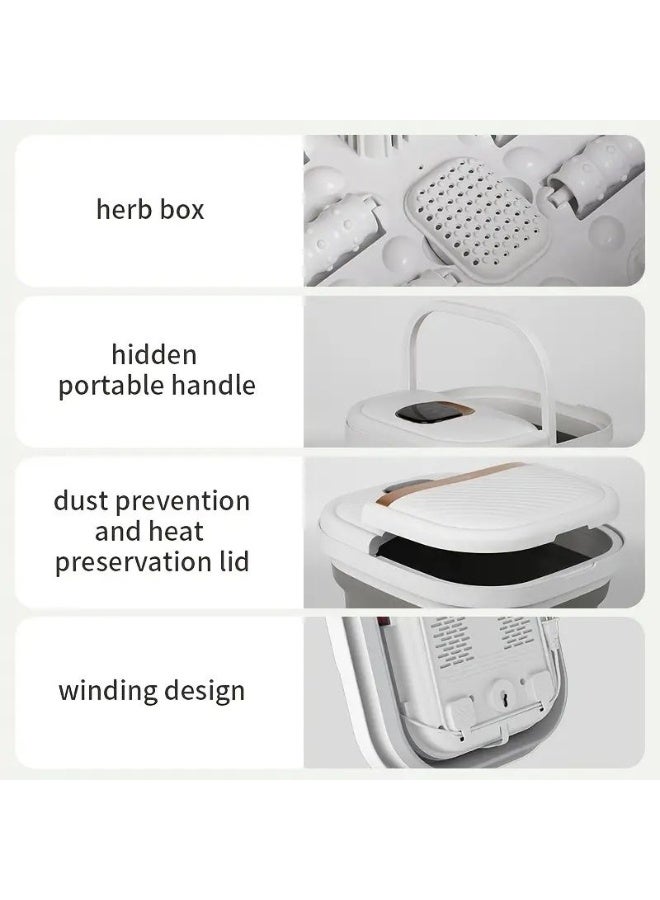 ZAMFA Collapsible Electric Foot Spa with Heat & Remote Temperature Control | Bubble Foot Bath Tub with 6 Massage Rollers, Timer & Pumice Stone | Pedicure Foot Spa Machine for Stress Relief - Image 5