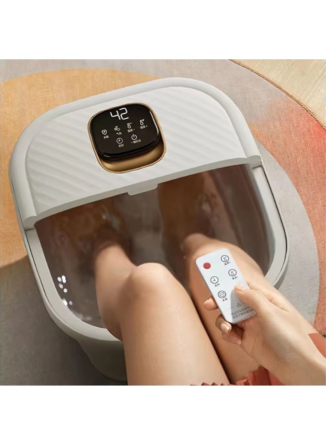 ZAMFA Collapsible Electric Foot Spa with Heat & Remote Temperature Control | Bubble Foot Bath Tub with 6 Massage Rollers, Timer & Pumice Stone | Pedicure Foot Spa Machine for Stress Relief - Image 1