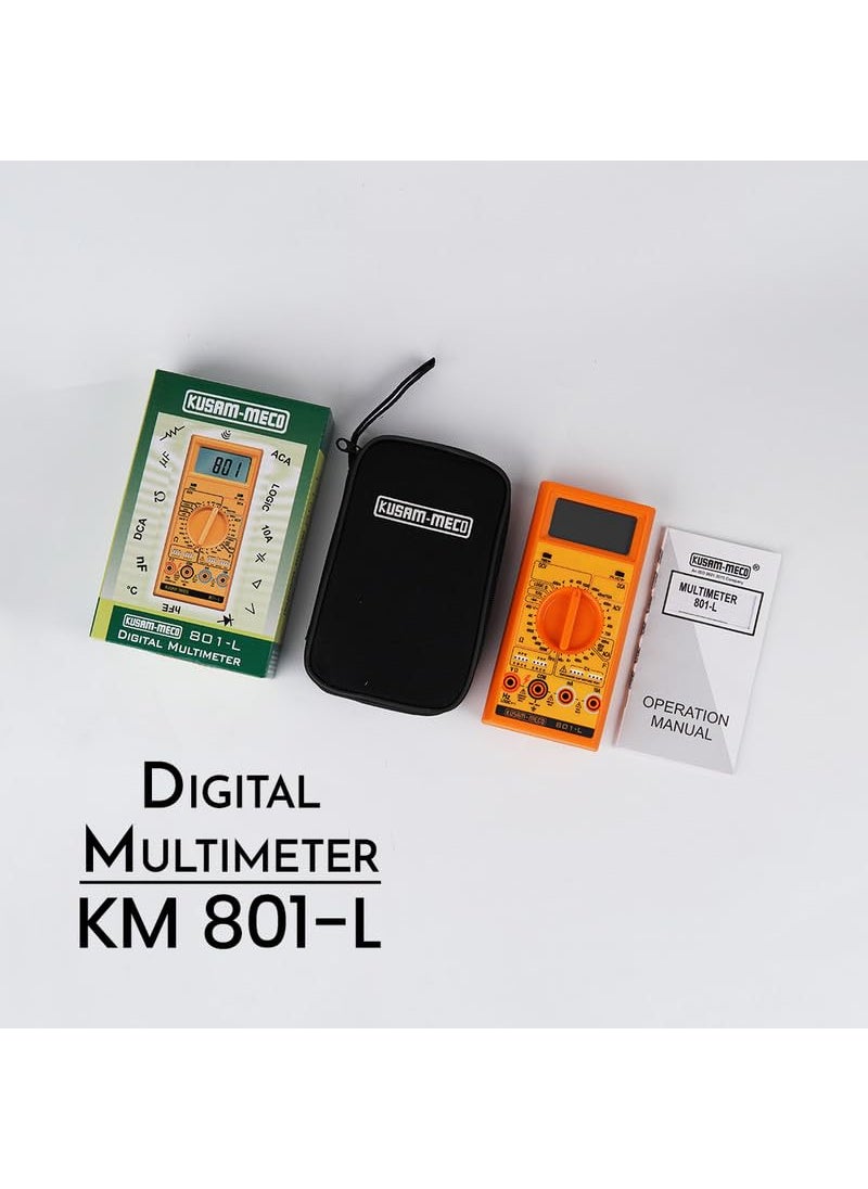KUSAMMECO 3 DIGIT 4000 Counts Large Display Digital Multimeter KM 801L11 Functions 36 Ranges Easy To Operate 1 Year Warranty