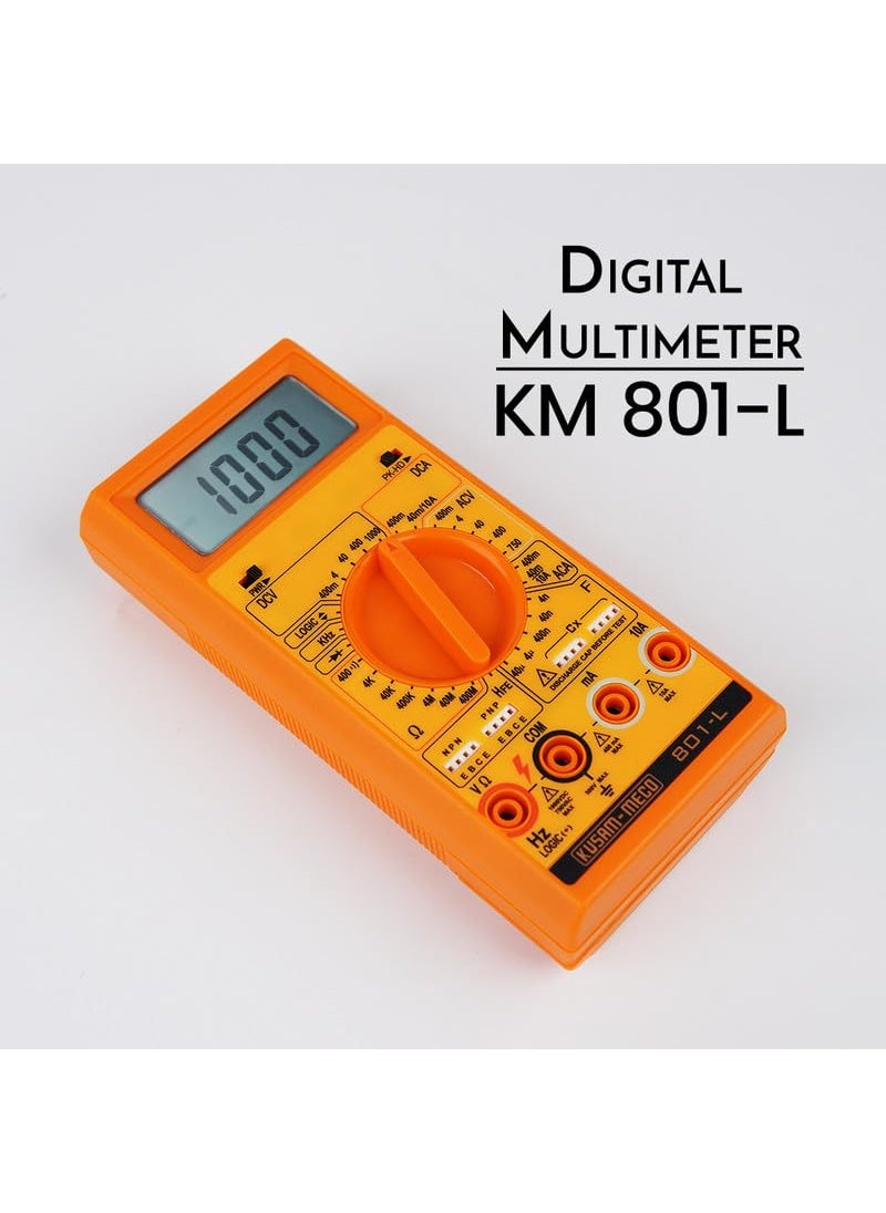 KUSAMMECO 3 DIGIT 4000 Counts Large Display Digital Multimeter KM 801L11 Functions 36 Ranges Easy To Operate 1 Year Warranty
