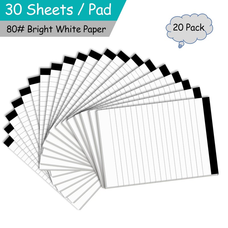 Nichela Notepads Bulk for Daily Planning and Organization of Work â€“ 4 x 6-inches Ruled Pages â€“ Thick Bright White Paper â€“ 30 Pages â€“ Note Pads College Ruled â€“ Pack of 20 - Image 3