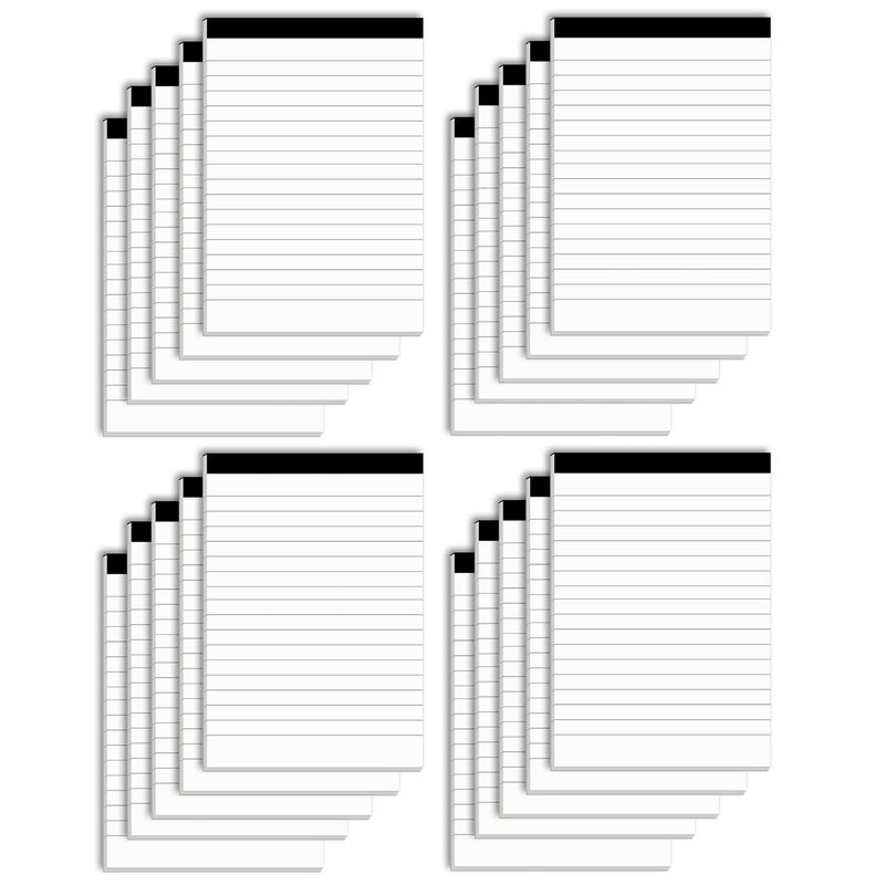 Nichela Notepads Bulk for Daily Planning and Organization of Work â€“ 4 x 6-inches Ruled Pages â€“ Thick Bright White Paper â€“ 30 Pages â€“ Note Pads College Ruled â€“ Pack of 20 - Image 1