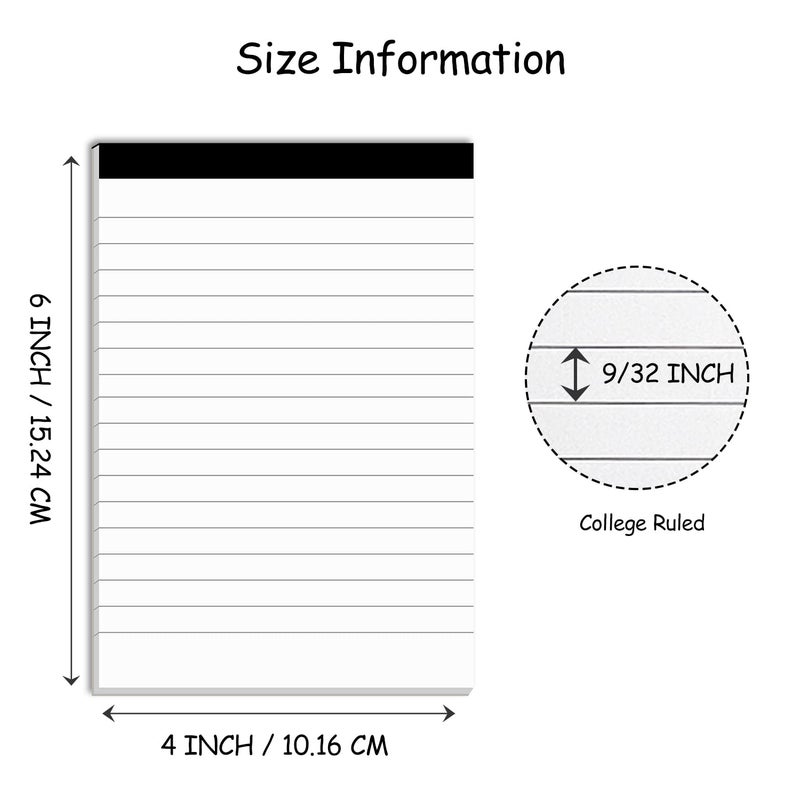 Nichela Notepads Bulk for Daily Planning and Organization of Work â€“ 4 x 6-inches Ruled Pages â€“ Thick Bright White Paper â€“ 30 Pages â€“ Note Pads College Ruled â€“ Pack of 20 - Image 2
