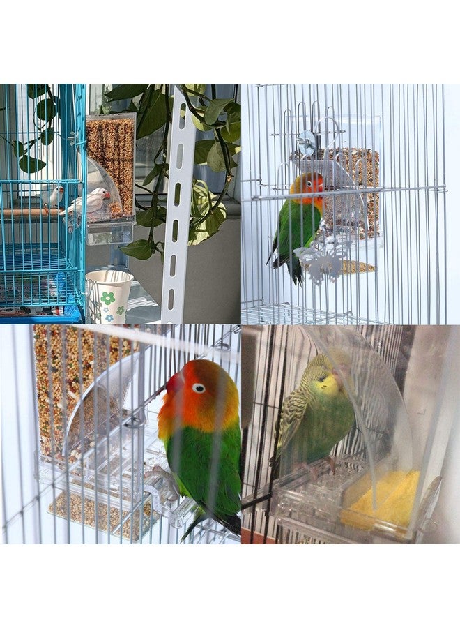 Hamiledyi No Mess Bird Cage Feeder Automatic Parrot Seed Feeders with Perch Acrylic Transparent Seed Food Container Cage Accessories for Small and Medium Parakeets Lovebirds - Image 2