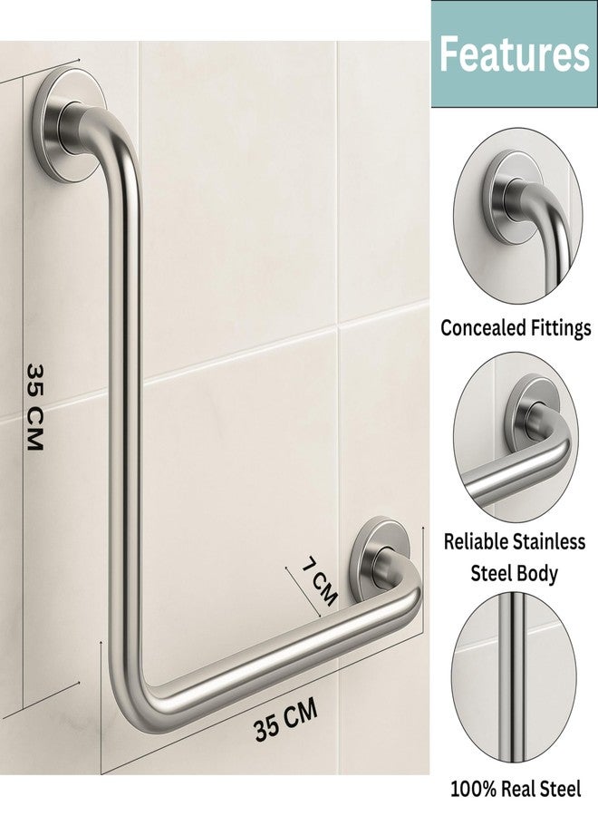 CreativeBuzz Grab Bar for Bathroom | Bathroom Handle for Senior Citizen | Handle for Bathroom Support | Bathroom Support Handle for Elder | Bathroom Handle, L-Shape 24 Inch, Pack of 1 - Image 3