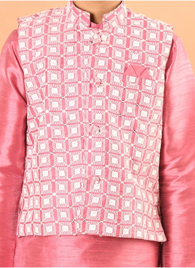 ليلك Kurta Pajama Set with Nehru Jacket