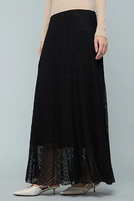 أر أند بي Lace Maxi Skirt with Elastic Waist