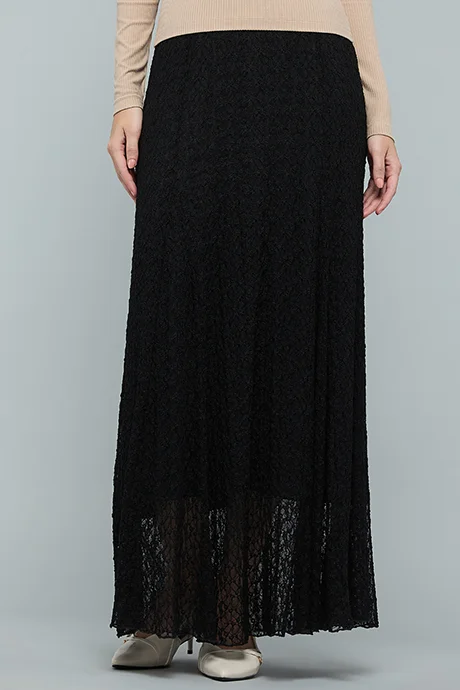 أر أند بي Lace Maxi Skirt with Elastic Waist