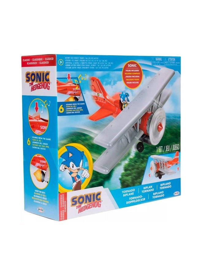 Sonic the Hedgehog Tornado Biplane with Sonic Action Figure - Image 1
