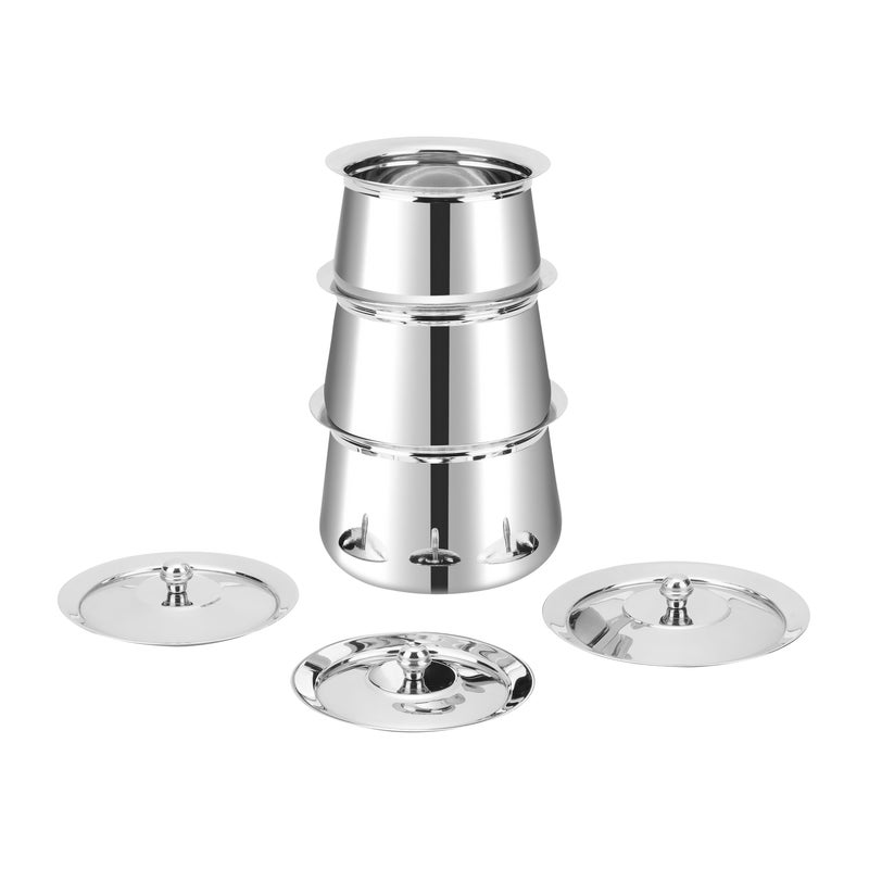 Kraft Amrit Stainless Steel Serving Handi Set – 3 Pcs (900 ml, 750 ml, 550 ml) | Premium Steel Handi for Serving Curry, Dal, Rice & Gravies | Elegant Mirror Finish, Rust-Free & Easy to Clean - Image 3