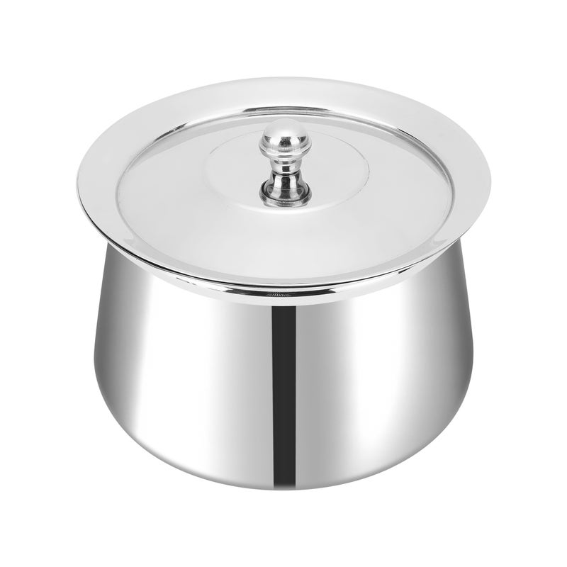 Kraft Amrit Stainless Steel Serving Handi Set – 3 Pcs (900 ml, 750 ml, 550 ml) | Premium Steel Handi for Serving Curry, Dal, Rice & Gravies | Elegant Mirror Finish, Rust-Free & Easy to Clean - Image 4